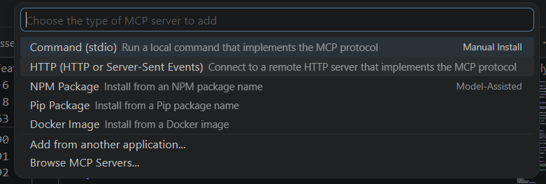 VS Code MCP Transport Type